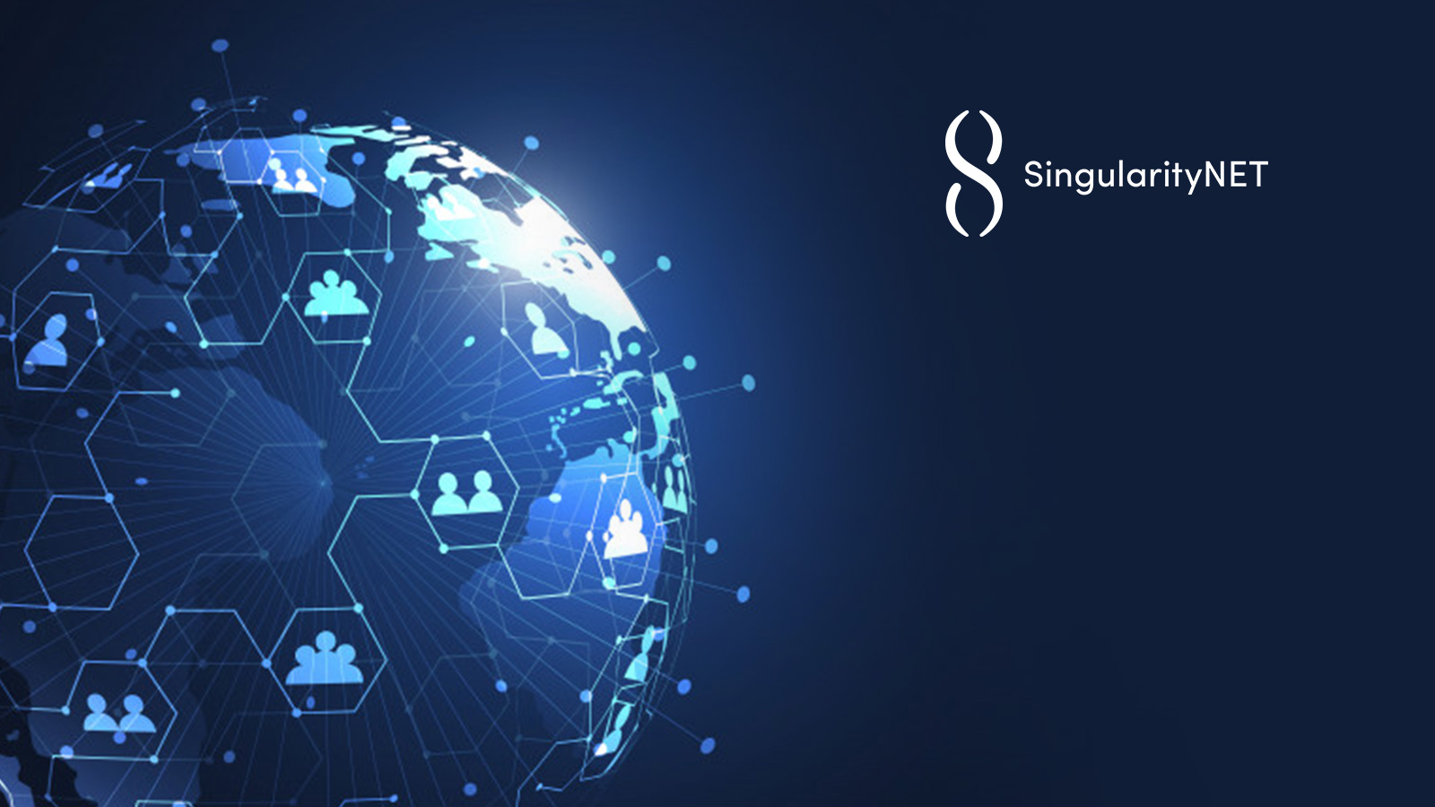 SingularityNet logo against a 3D globe