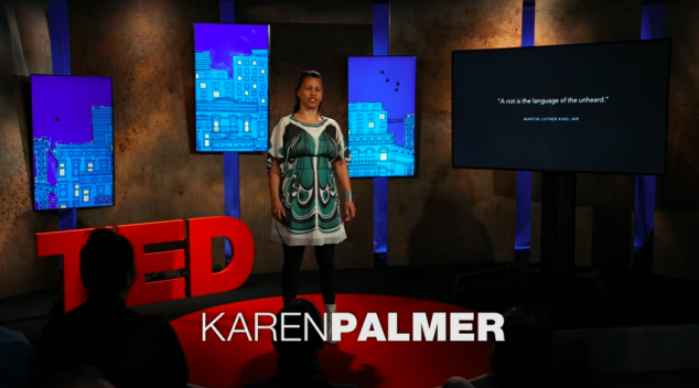 Karen Palnmer on stage