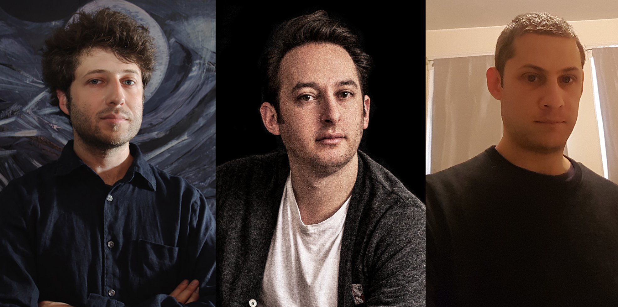 Portraits of Max Razdow, Jamie Zigelbaum, and Ollie Razdow