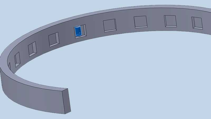 A 3D generated image representing a synthetic headband with embedded heat sources