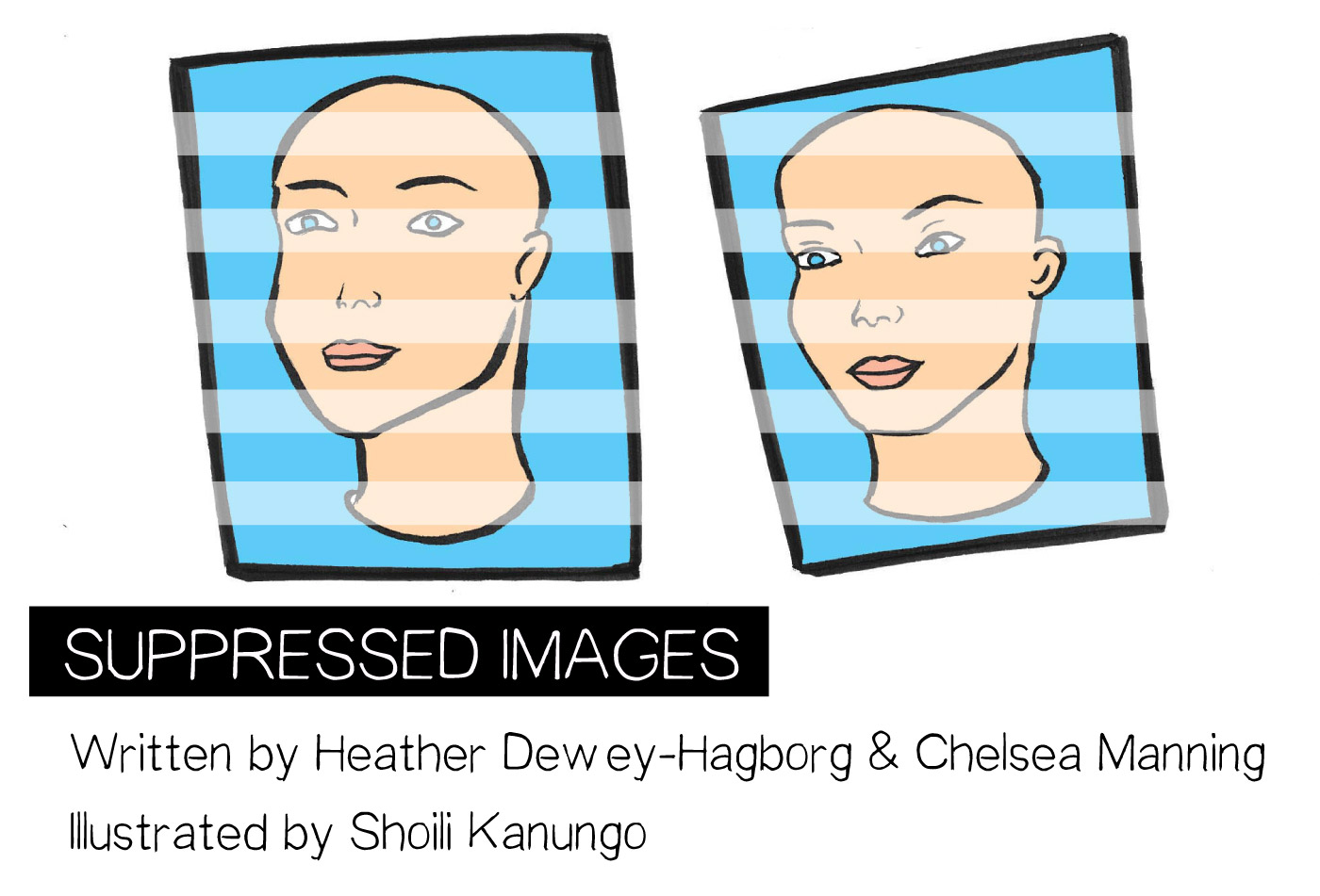 Two hand-inked cartoon faces above the title: “Suppressed Images”