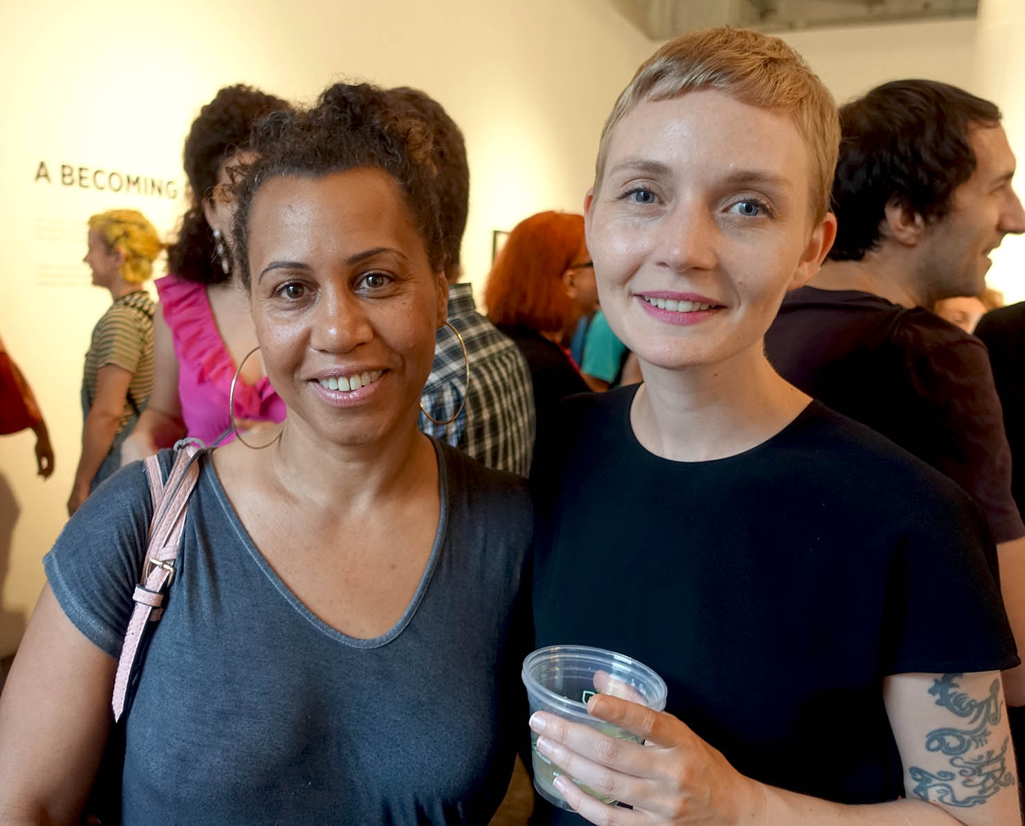 Karen Palmer and Heather Dewey-Hagborg at an opening