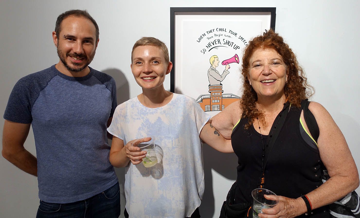 Andy McWilliams, Ellen Pearlman and Heather Dewey-Hagbord at the opening
