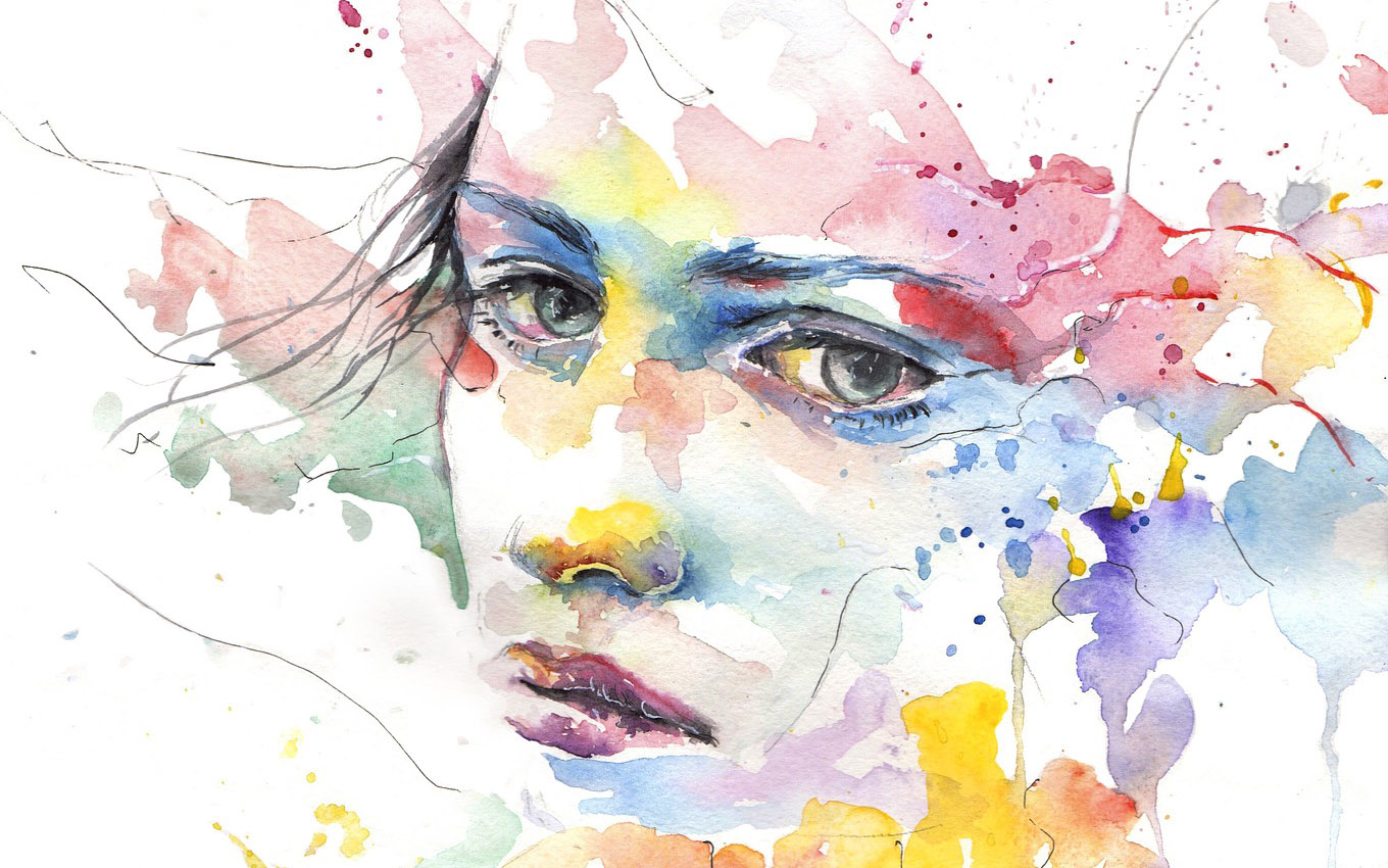 A colorful painterly expression of a human face