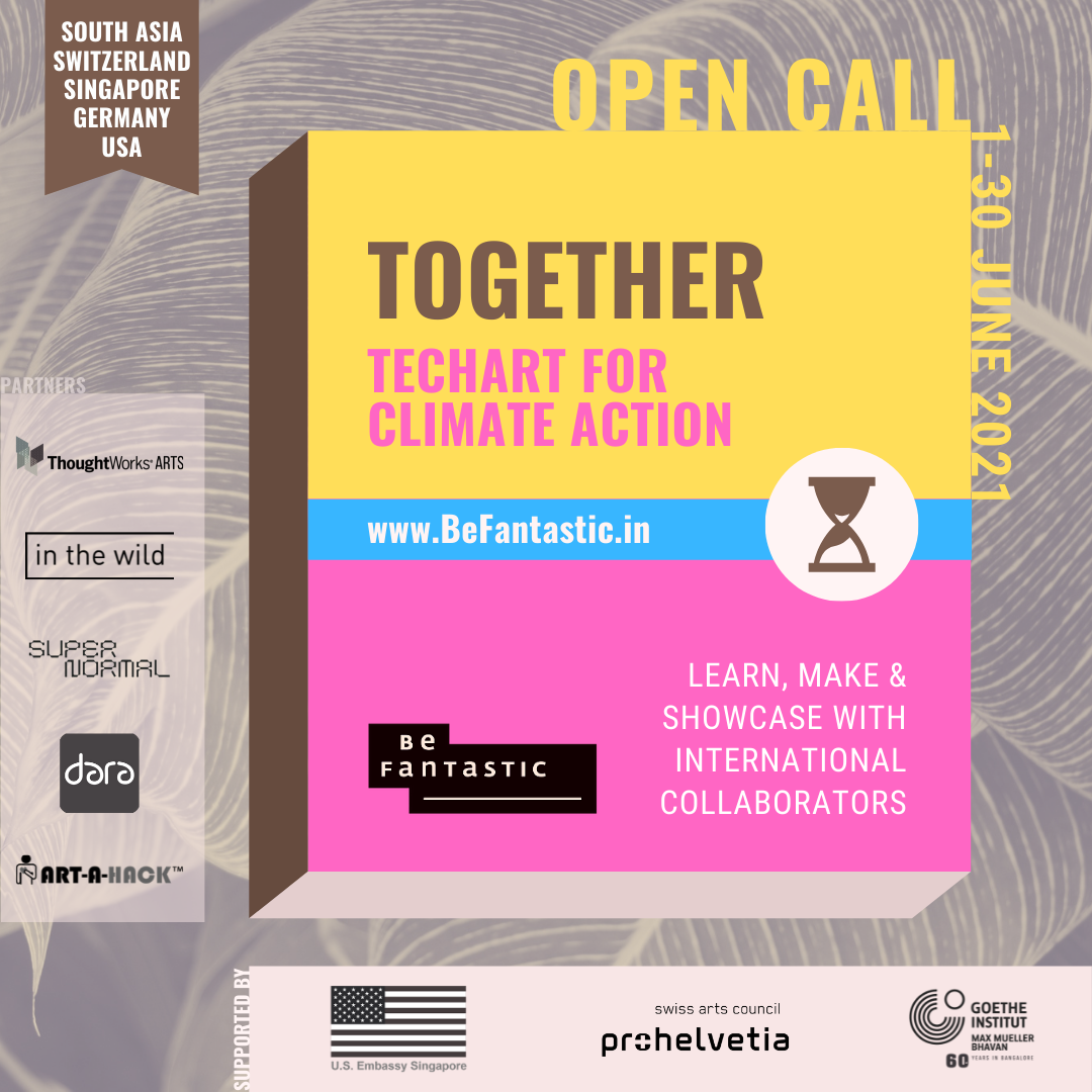 Flyer for the BeFantastic and Art-A-Hack 2021 Open Call