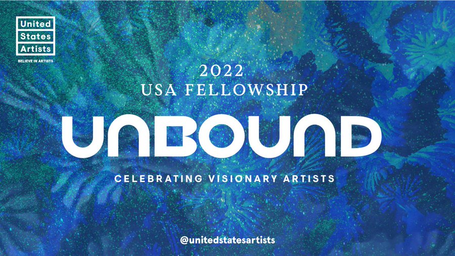 The United States Artist logo with the UNBOUND theme text, alongside the words: “Celebrating visionary artists”