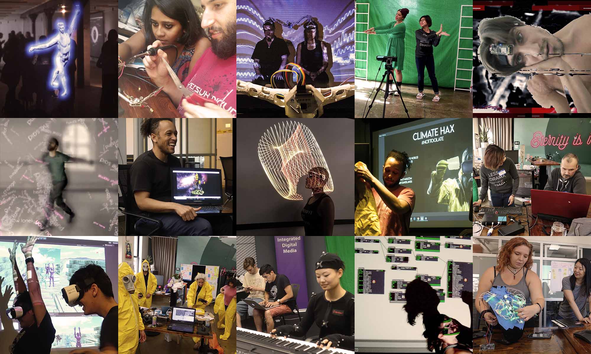Art-A-Hack supports teams from a variety of disciplines including art, technology, hardware and software development, design, immersive environments, music, theater, animation, social justice and interactivity.